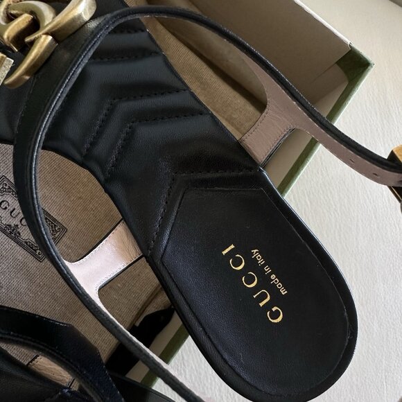 NEW Women's Double G Block Heel Thong Sandals Sz 37.5 EU - Picture 8 of 11